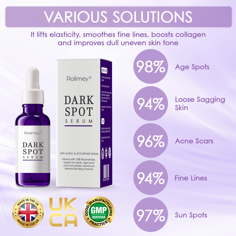 Made and Shipped from UK ✨Rolimey® Anti-aging & Spot-repair Serum, Infused with 10% Niacinamide, Targets Sun Spots, Age Spots and Acne Marks, Advanced Melanin Blocking Formula