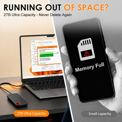 ⚡2TB Type-C Portable Mini SSD | High-Speed External Storage Drive for Laptop, Desktop & Smartphone