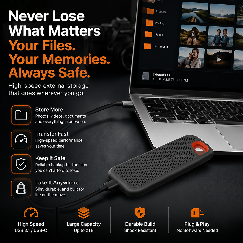 ⚡2TB Type-C Portable Mini SSD | High-Speed External Storage Drive for Laptop, Desktop & Smartphone🍀