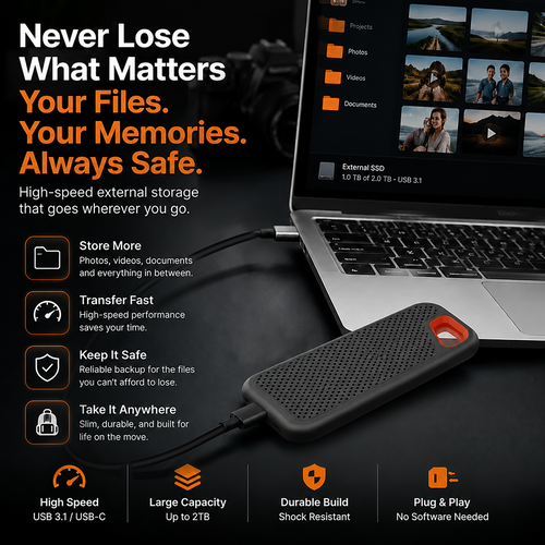 ⚡2TB Type-C Portable Mini SSD | High-Speed External Storage Drive for Laptop, Desktop & Smartphone🍀