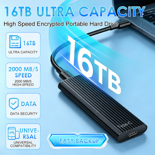 Shipped from UK 🏆Flash Sale⚡ 50K+ SOLD! Almost Gone-🔥16TB Large-Capacity Type-C Portable Mini SSD-up