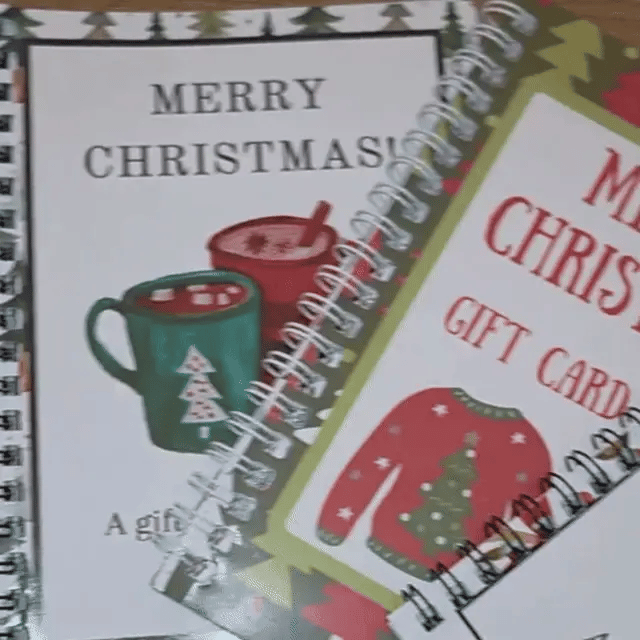 🔥 Last Day 50% OFF 🔥 Christmas Gift Card Book – 12 Gift Card Pages & Personal Message Holder