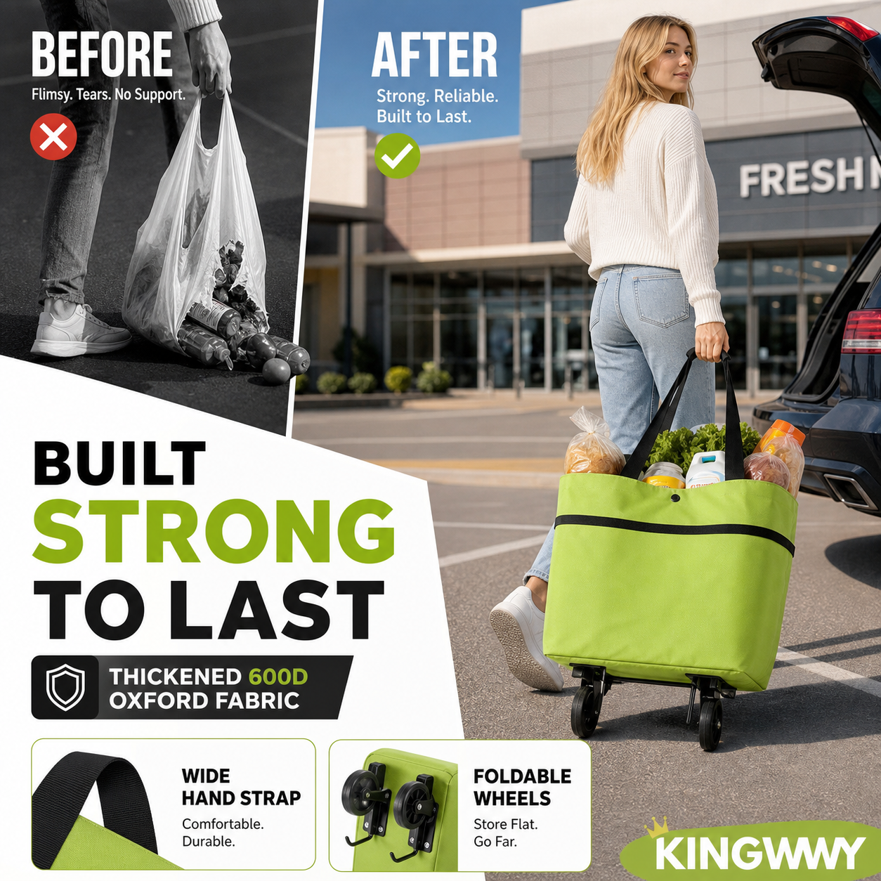 🛢️ 2026 Sale — Over 31,000 Sold! 2-in-1 Foldable Shopping Cart🛢️🛢️