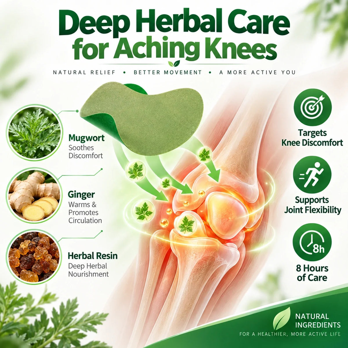 Herbal Knee Patch – 8-Hour Comfort & Flexible Joint Support -up