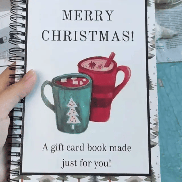 🔥 Last Day 50% OFF 🔥 Christmas Gift Card Book – 12 Gift Card Pages & Personal Message Holder