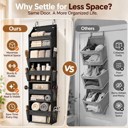 Over-the-Door Organizer — Multi-Pocket Storage + Free Hooks
