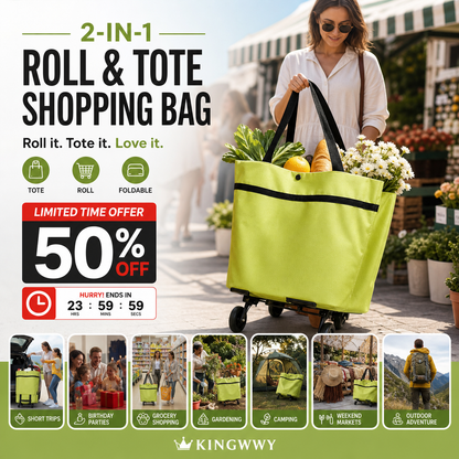 🛢️ 2026 Sale — Over 31,000 Sold! 2-in-1 Foldable Shopping Cart🛢️🛢️