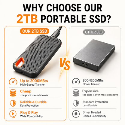 ⚡2TB Type-C Portable Mini SSD | High-Speed External Storage Drive for Laptop, Desktop & Smartphone