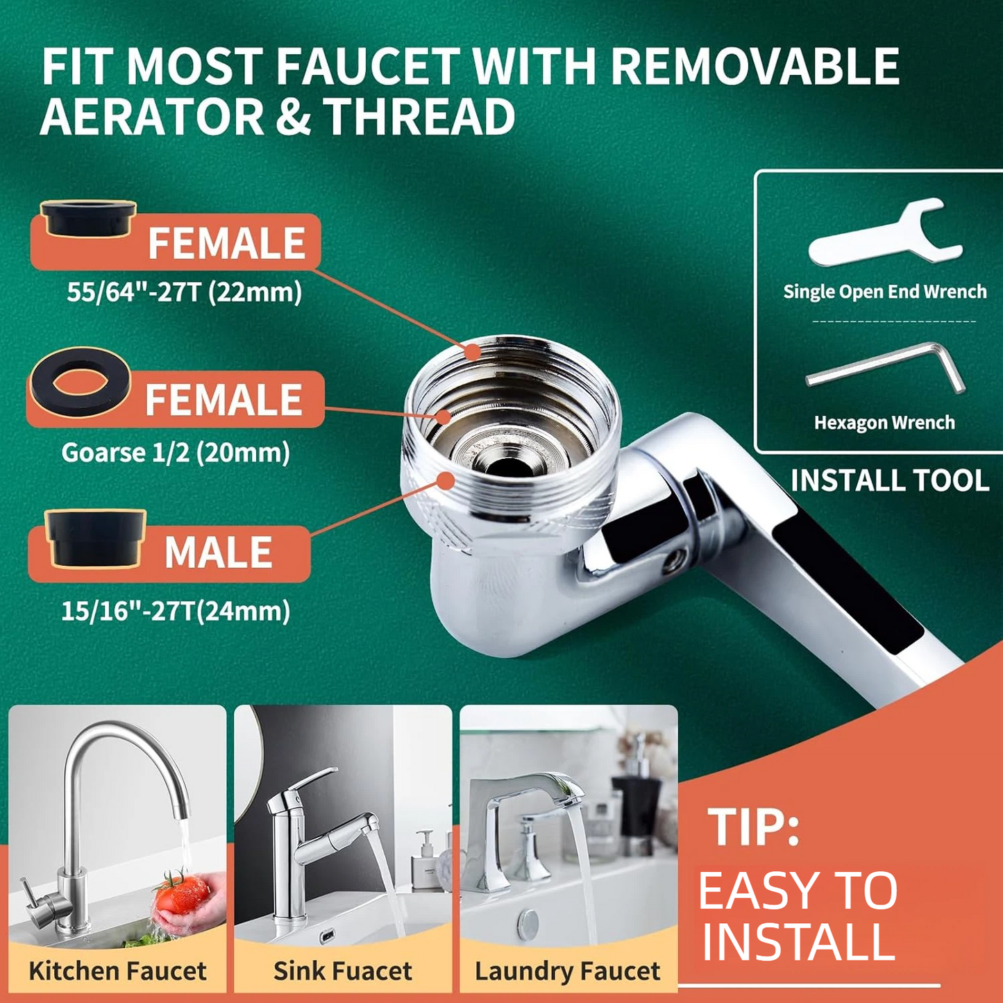 1080° Swivel Faucet - Multifunctional Universal Robotic Arm