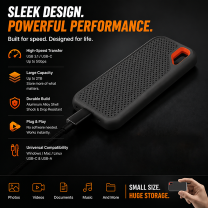 ⚡2TB Type-C Portable Mini SSD | High-Speed External Storage Drive for Laptop, Desktop & Smartphone🍀