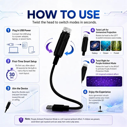 Night Light Projector - Smart Holographic Star Projector