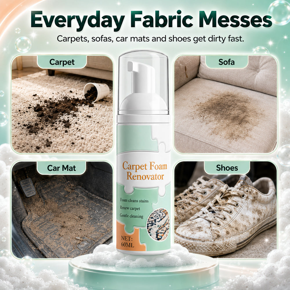 Multi-Purpose Waterless Foam Cleaner & Stain Remover – Plant-Based, Non-Toxic & Pet-Friendly