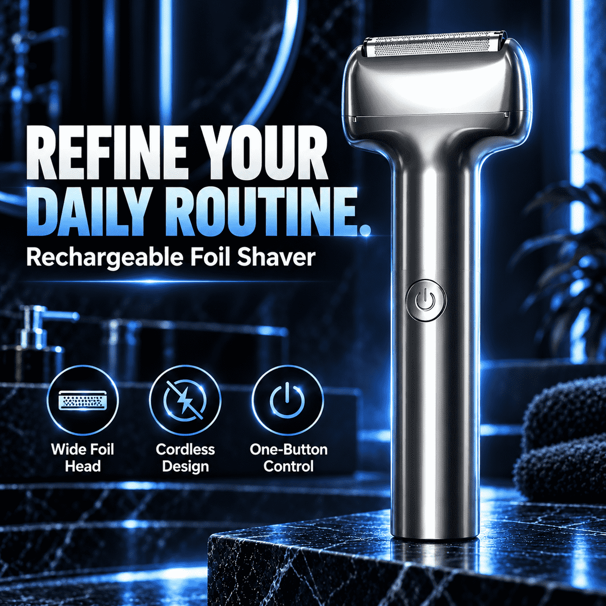 🪒50% OFF NOW! Men's Rechargeable Foil Electric Shaver – Efficient Close Shaving, Cordless Portable Wet & Dry Beard Razor for Daily Grooming