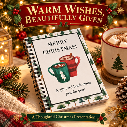 🔥 Last Day 50% OFF 🔥 Christmas Gift Card Book – 12 Gift Card Pages & Personal Message Holder