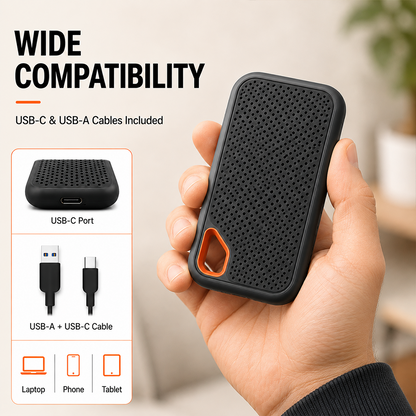 ⚡2TB Type-C Portable Mini SSD | High-Speed External Storage Drive for Laptop, Desktop & Smartphone