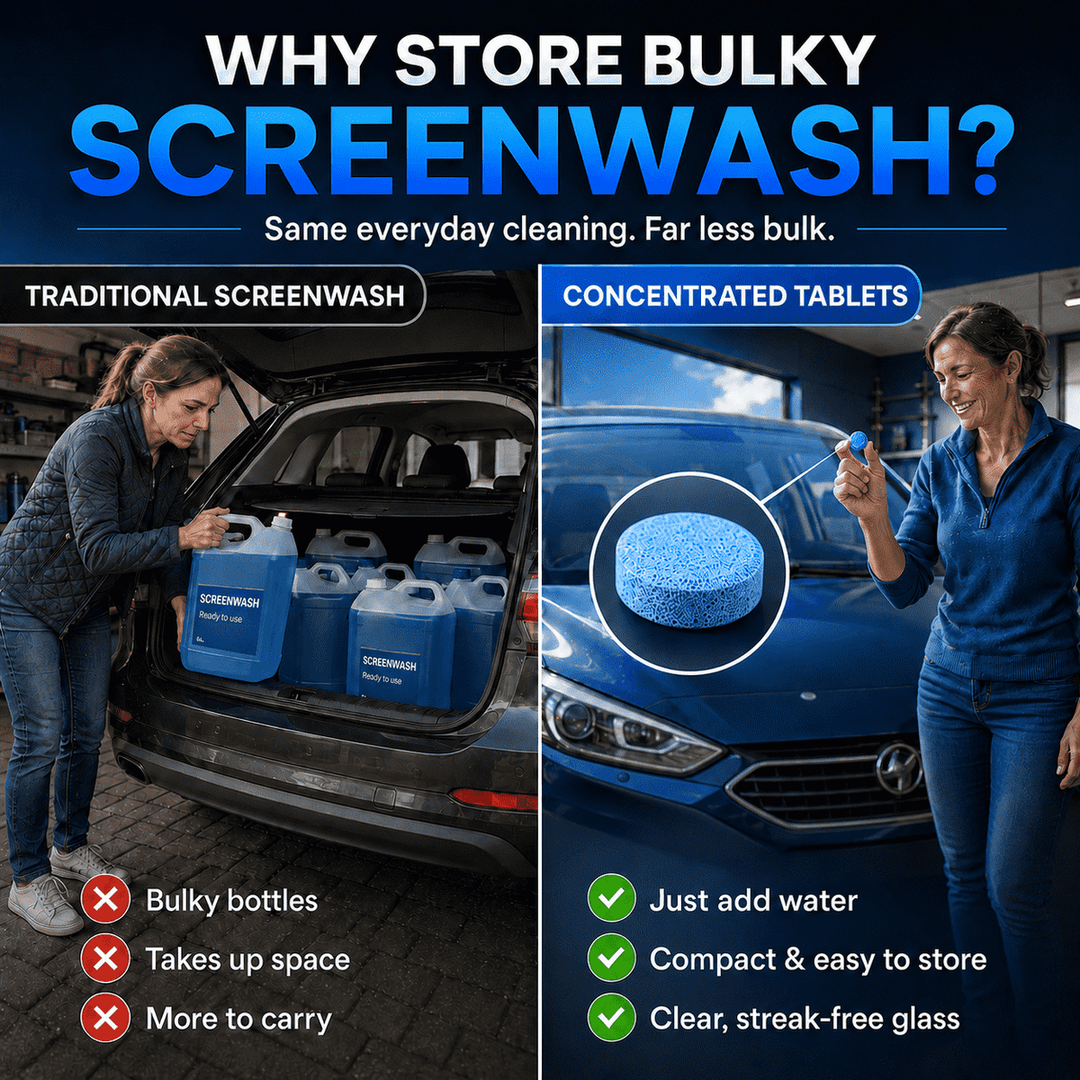 Concentrated Windscreen Washer Tablets — Just Add Water & Clean Your Windscreen✨