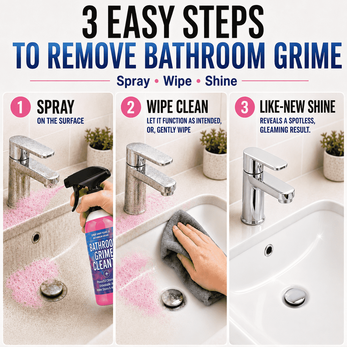 Spray Away Years of Bathroom Grime — Powerful Cleaner for Limescale, Mold, Water Stains & More 🌿