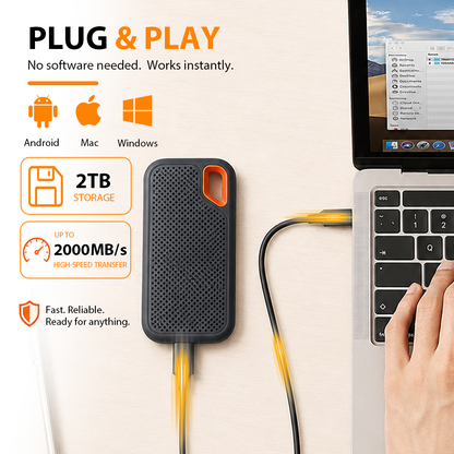 ⚡2TB Type-C Portable Mini SSD | High-Speed External Storage Drive for Laptop, Desktop & Smartphone
