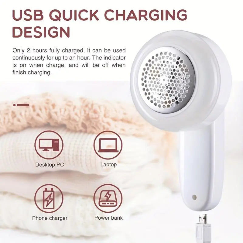 ⚡ Powerful USB Lint Eraser — Make Every Fabric Look Brand-New Again!