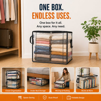 🎁LAST DAY 50% OFF ✨📦 Large Heavy-Duty Thick Plastic Clear Storage