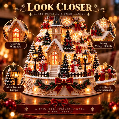 🎄 Magical Christmas Village Projection Centrepiece – 2 Festive Scenes