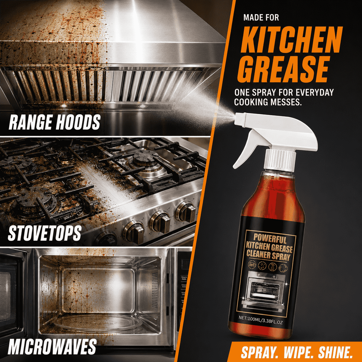 Powerful Kitchen Grease Cleaner Spray