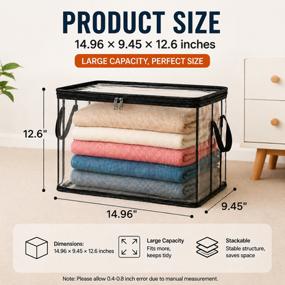 🎁LAST DAY 50% OFF ✨📦 Large Heavy-Duty Thick Plastic Clear Storage