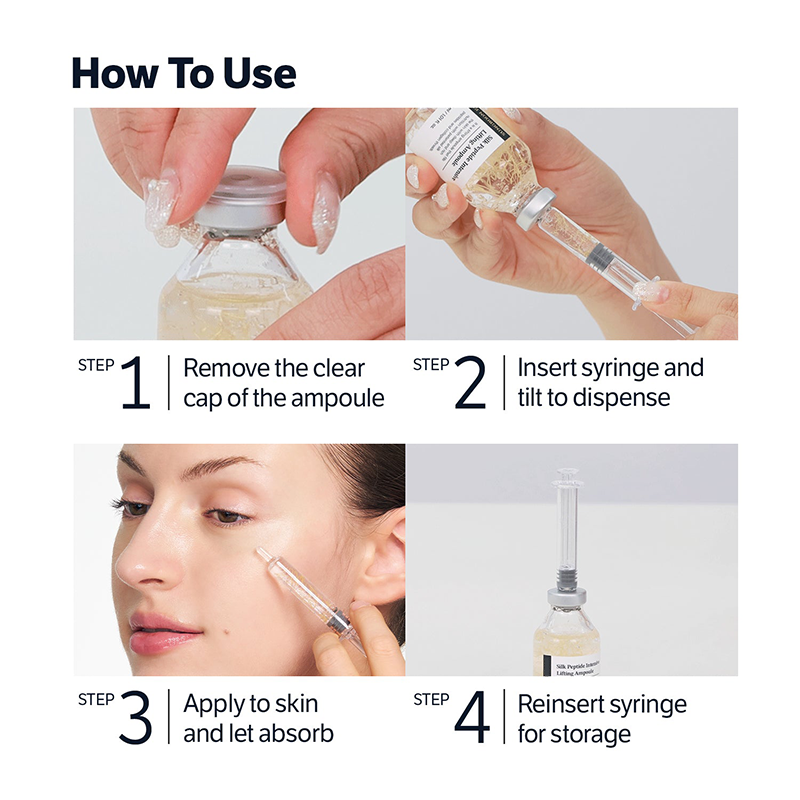 Silk Lifting Peptide Ampoule | Wrinkle Care | Face-Lift at Home serum with Peptides & Deep Collagen | Plumping, Smooth, Anti aging Korean Skincare