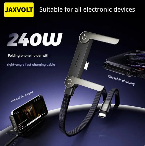 240W Super Fast Charging 2-in-1 Charging Cable & Phone Stand