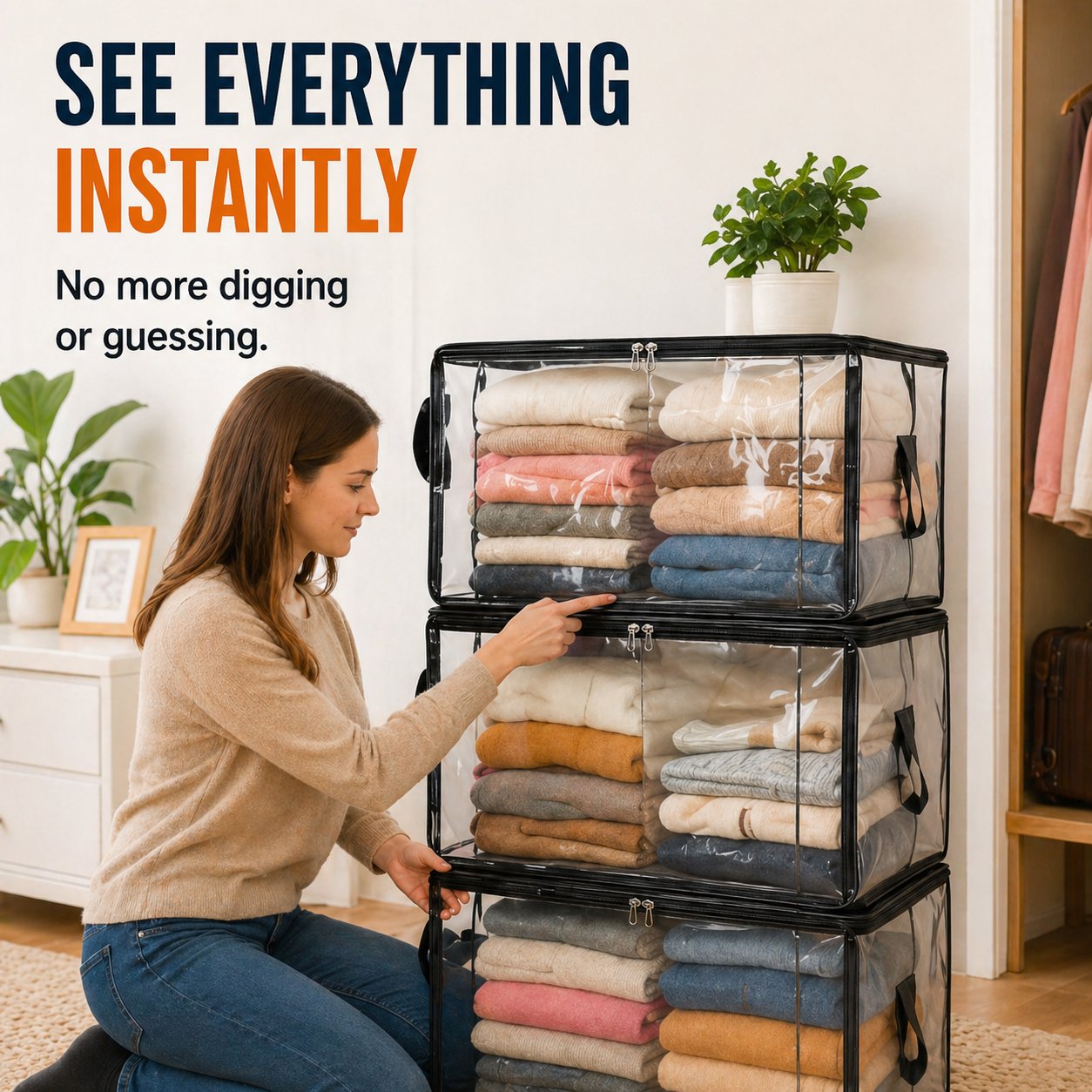🎁LAST DAY 50% OFF ✨📦 Large Heavy-Duty Thick Plastic Clear Storage