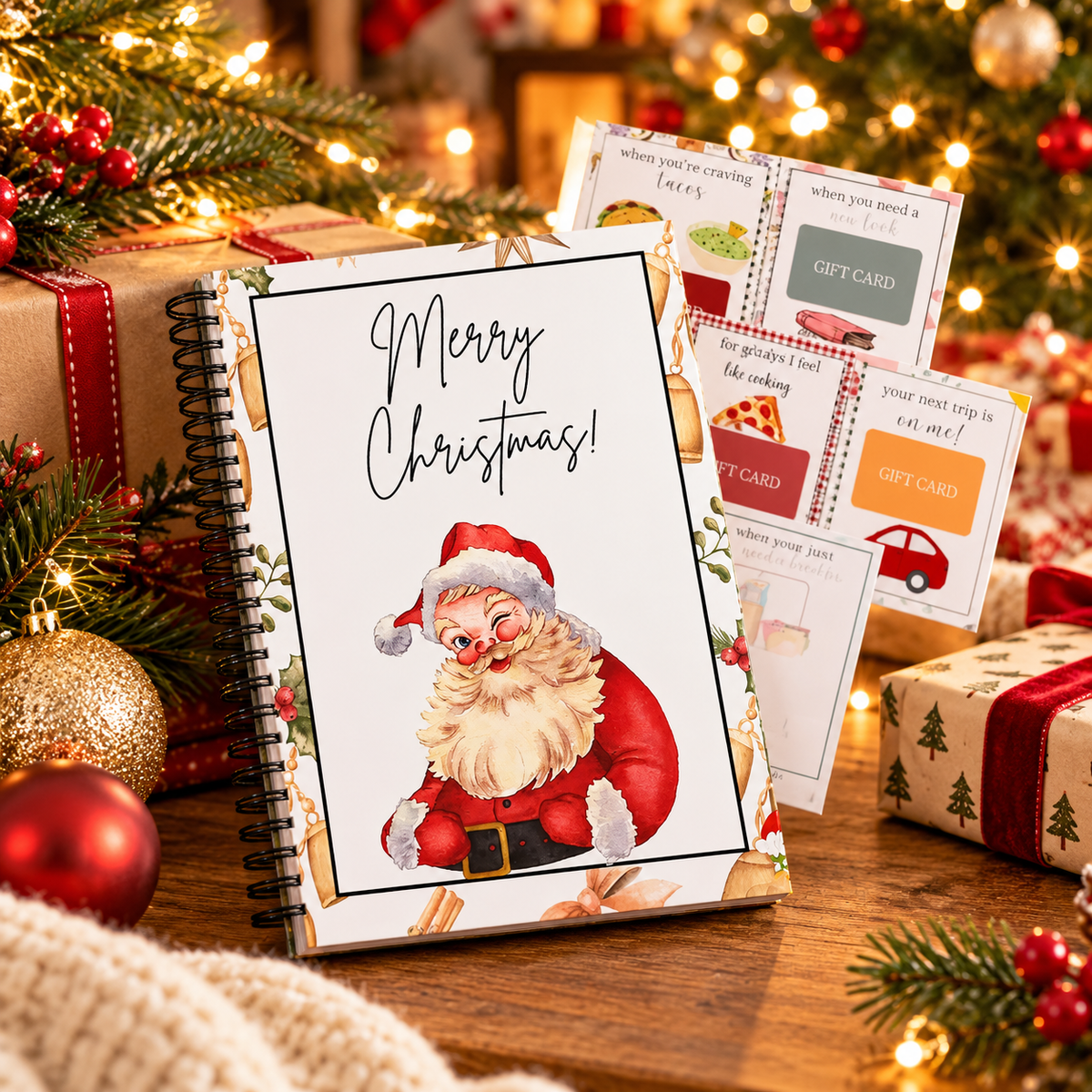 🔥 Last Day 50% OFF 🔥 Christmas Gift Card Book – 12 Gift Card Pages & Personal Message Holder