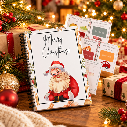 🔥 Last Day 50% OFF 🔥 Christmas Gift Card Book – 12 Gift Card Pages & Personal Message Holder