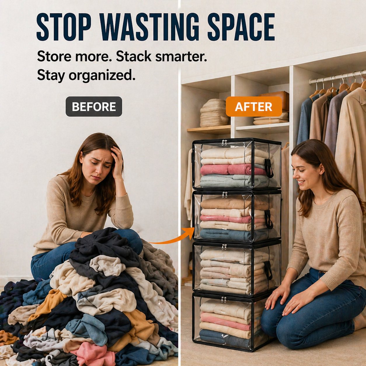 🎁LAST DAY 50% OFF ✨📦 Large Heavy-Duty Thick Plastic Clear Storage