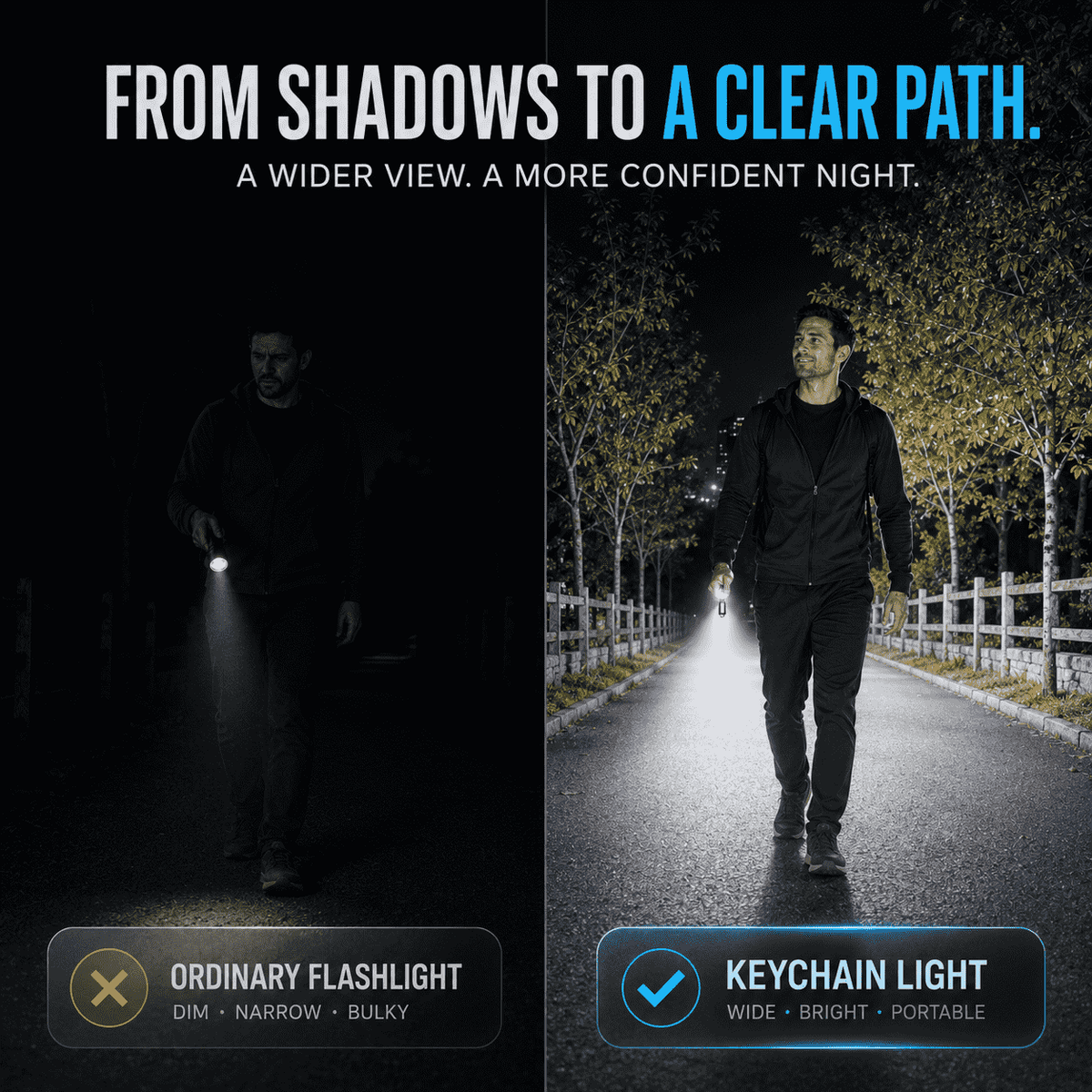 Sky-Reaching Beam Mini Keychain Flashlight – Ultra Bright Waterproof LED Pocket Light