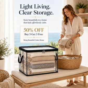 🎁LAST DAY 50% OFF ✨📦 Large Heavy-Duty Thick Plastic Clear Storage