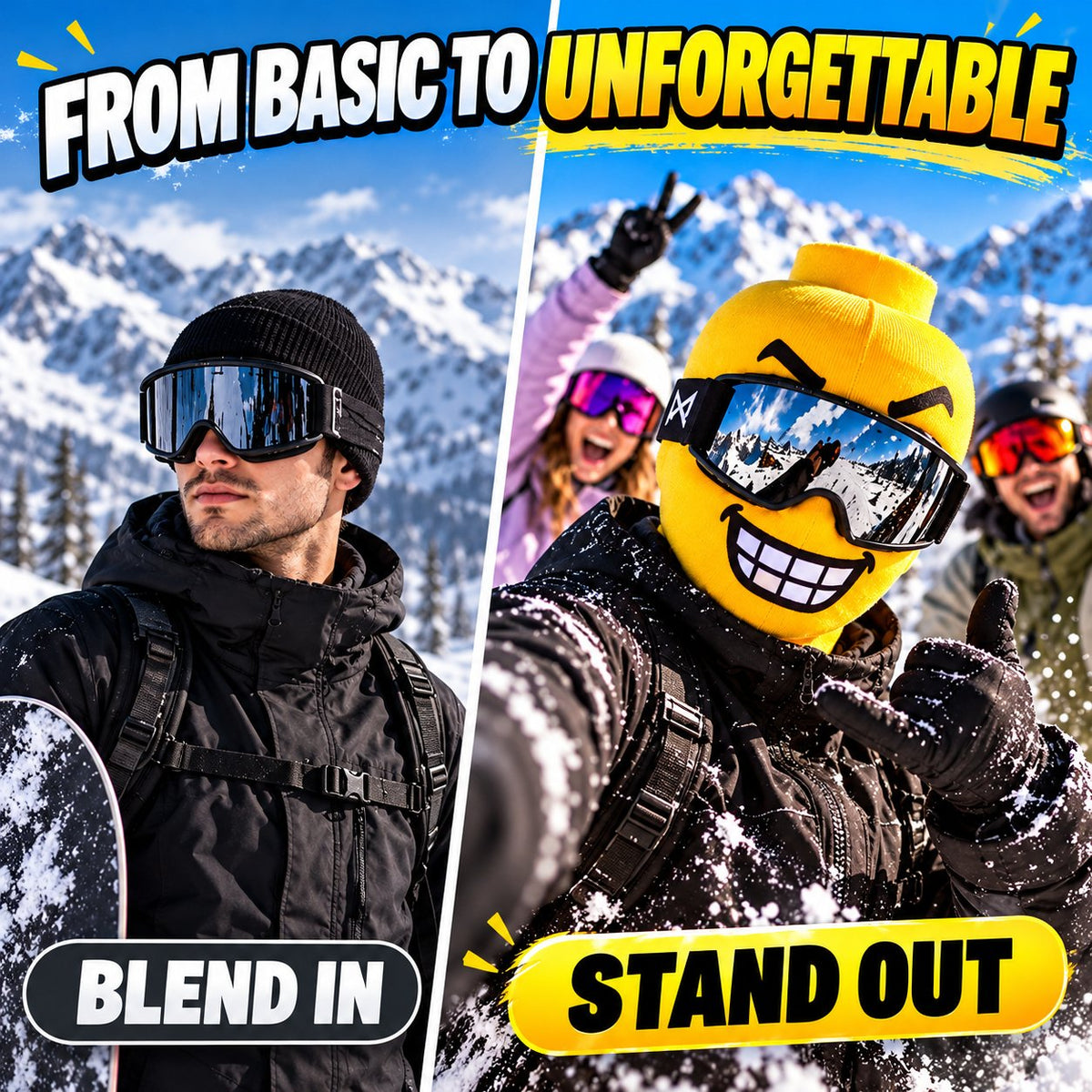 Real-Life Brick Figure Ski Mask – Become a Living Toy Character!
